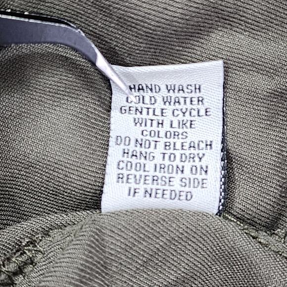 J for Justify Dress Womens XL Green Collared Short Sleeve Tie Waist Pockets - Picture 5 of 9